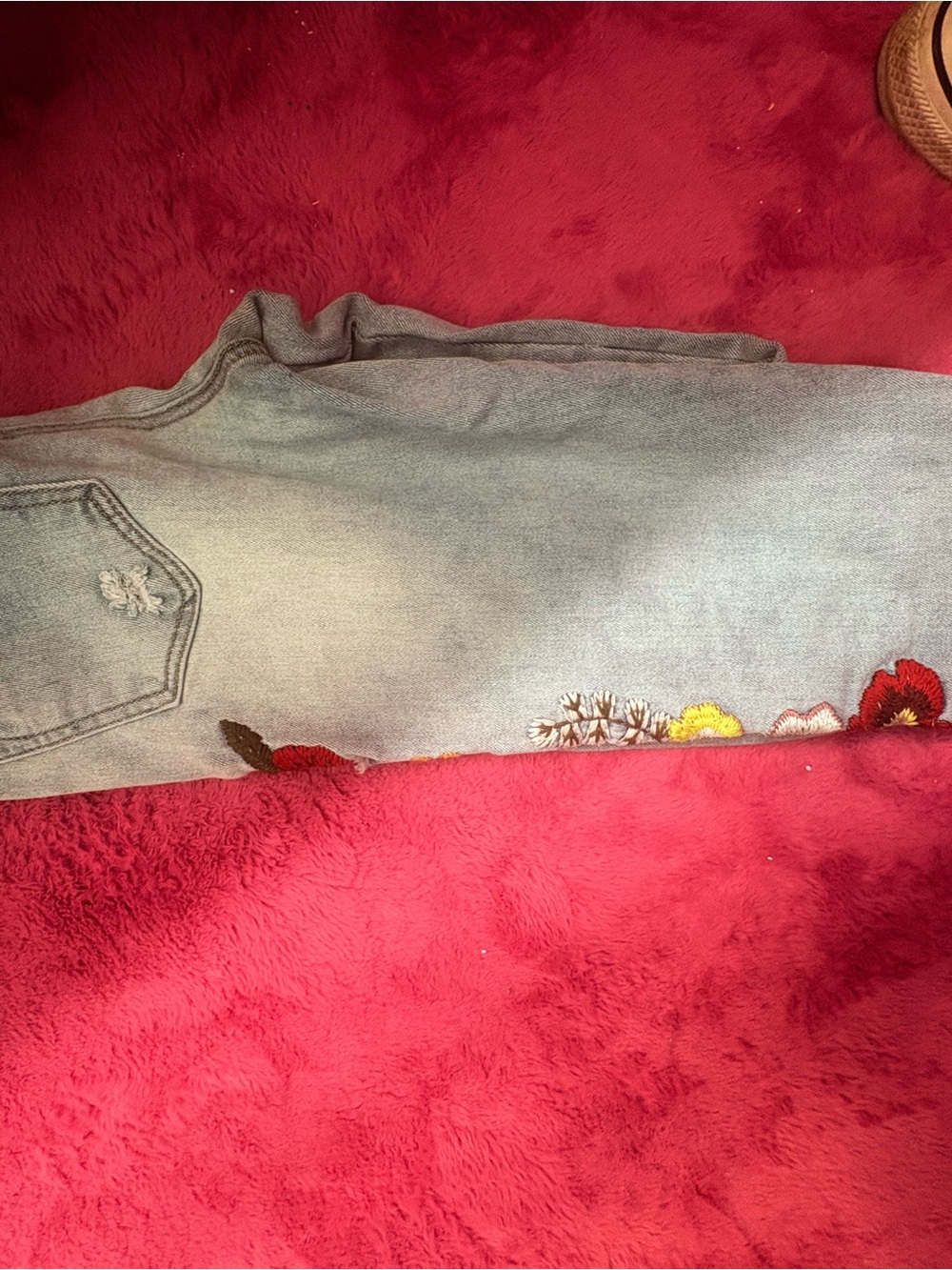 Light Wash Embroidered Women’s Jeans - Floral Detail - Picture 5 of 8